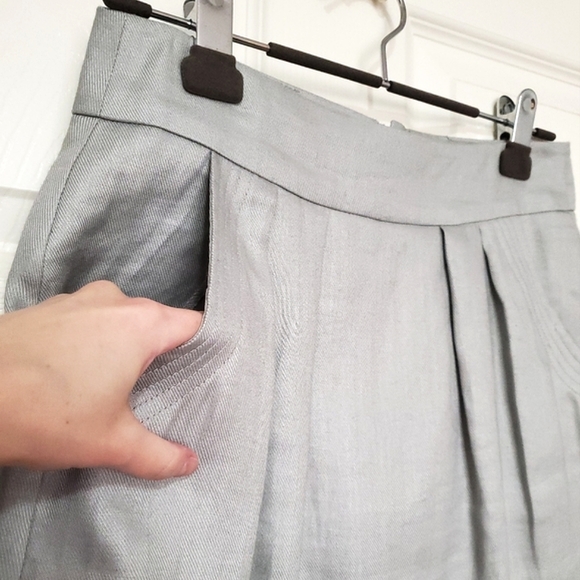 RW&CO ramie & cotton jacket blazer short skirt suit gray Small S natural fabric - Picture 7 of 16